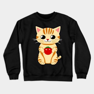 cute cat eating Crewneck Sweatshirt